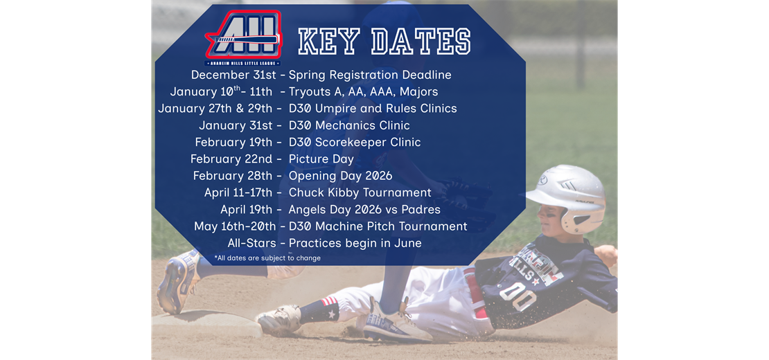 Spring 2026 Important Dates